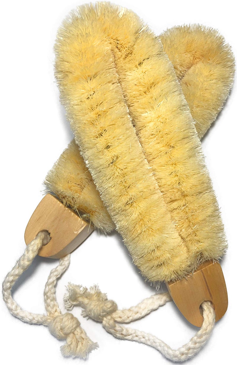 Mr.Cui'Shop 2Pack Quality Sisal All Natural Spa Foot Brush With Wooden Handle - Dry Or Wet Use - 7.3 Inch Length - Exfoliates, Improves Blood Circulation, Cellulite Reduction - Image 1
